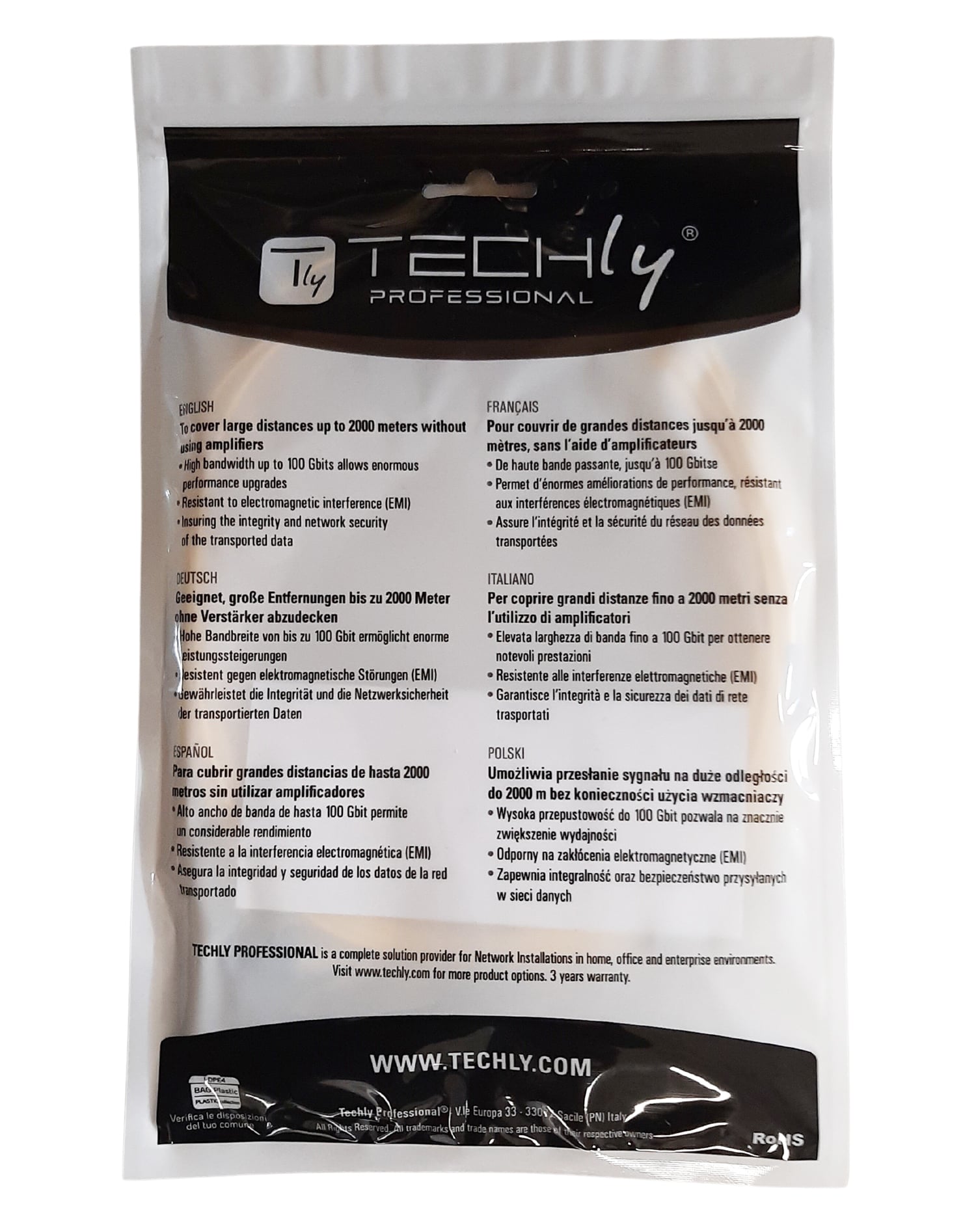 Cavo Fibra Ottica Monomodale OS2 ST/LC 9/125 10m - Techly Professional ILWL D9-STLC-100