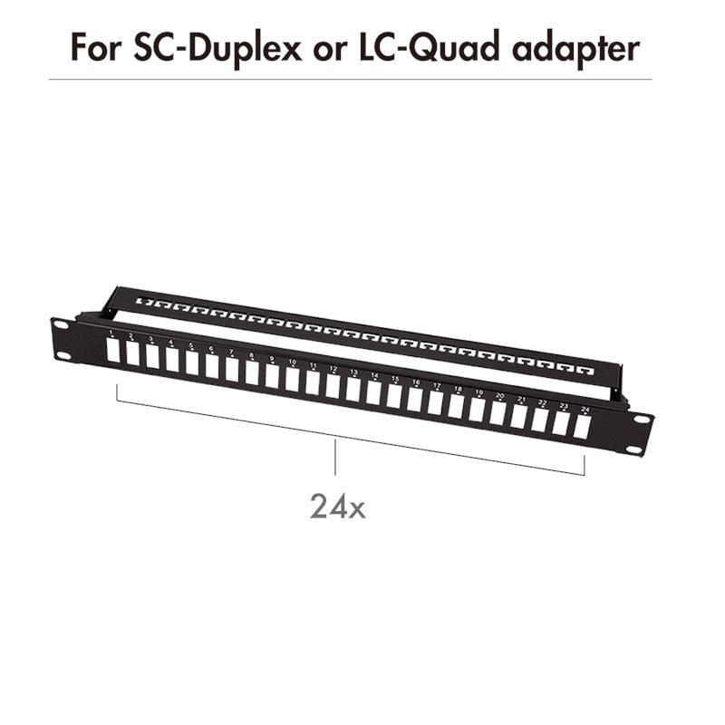 Pannello di Distribuzione 24 bussole SC Duplex / LC Quad 1U Nero - Logilink ILWL FOP-24SCD-BK