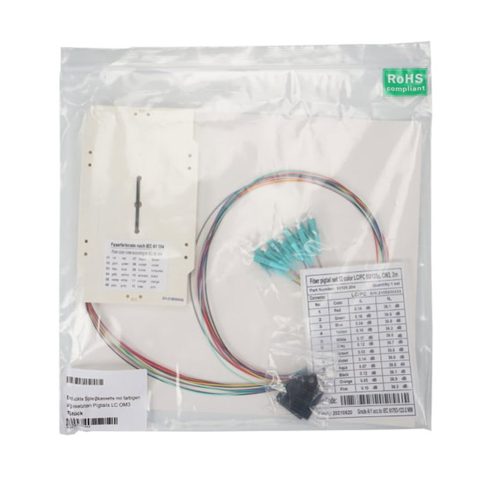 Junction box Equipped with 12 Pigtail Fiber Multimodale OM 3 LC 50 / 125 2 m - OEM ILWL PG-LC-OM 3 -SPC