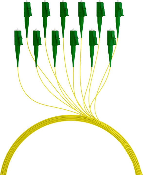 Set 12 Pigtail Fiber Optic Monomodal OS 2 LC/APC G 652 D 2 m Yellow - ILWL PG-LC/APC-OS 2