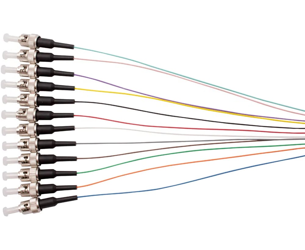 Set 12 Pigtail Fibra Ottica Multimodale OM2 ST 50/125 2m - Techly Professional ILWL PG-ST-OM2