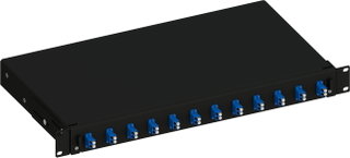 Cassetto Ottico 19'' 1HE con 12 Bussole LC Duplex Monomodale OS2 Nero - Techly Professional ILWL SB-12LCDSB