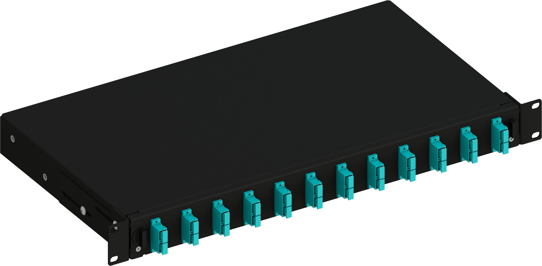 Cassetto Ottico 19'' Scorrevole con 12 Bussole SC Duplex Multimodale OM3 Nero - Techly Professional ILWL SB-12SCDM3B