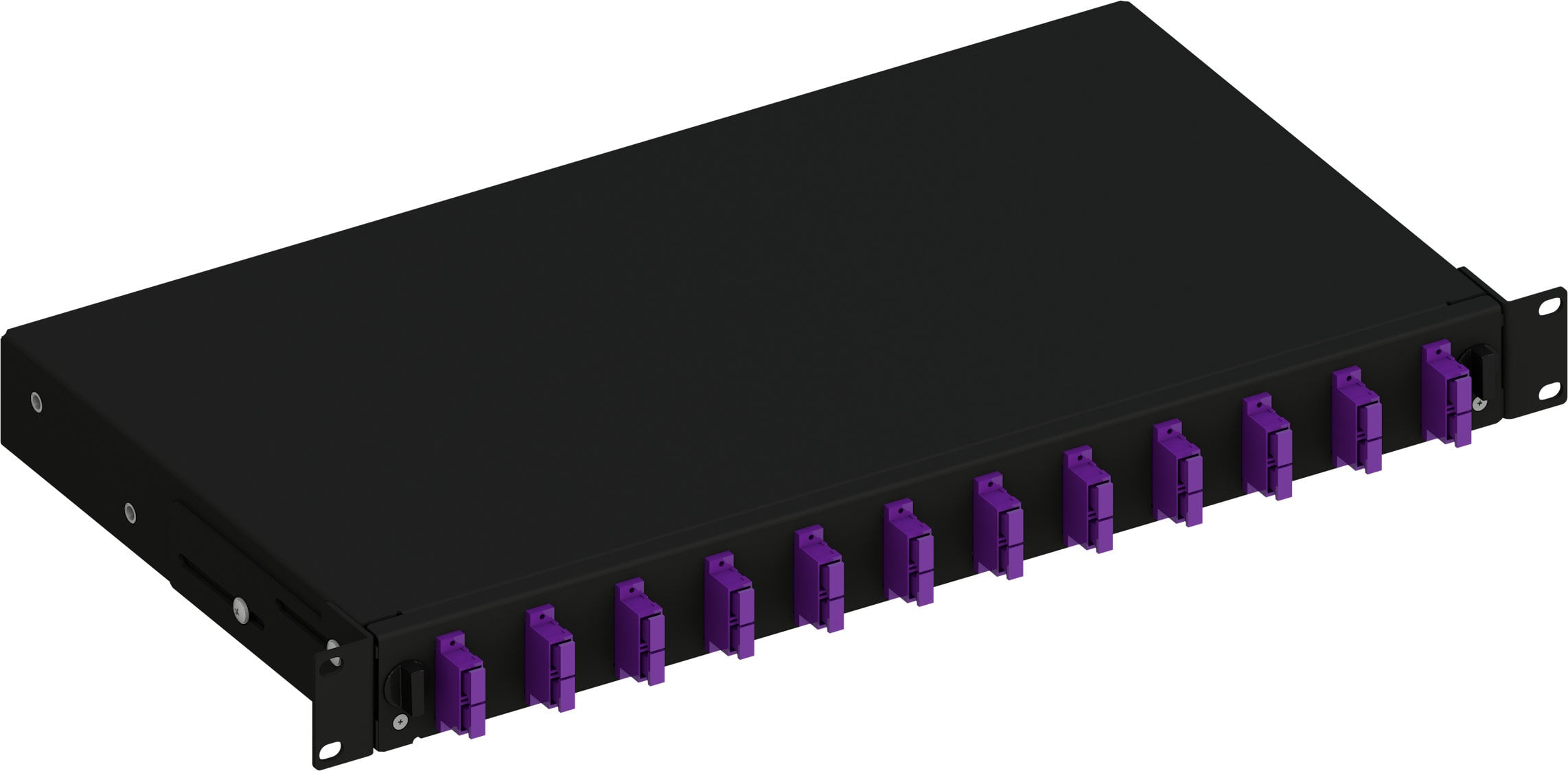 Cassetto Ottico 19'' Scorrevole con 12 Bussole SC Duplex Multimodale OM4 Nero - Techly Professional ILWL SB-12SCDM4B
