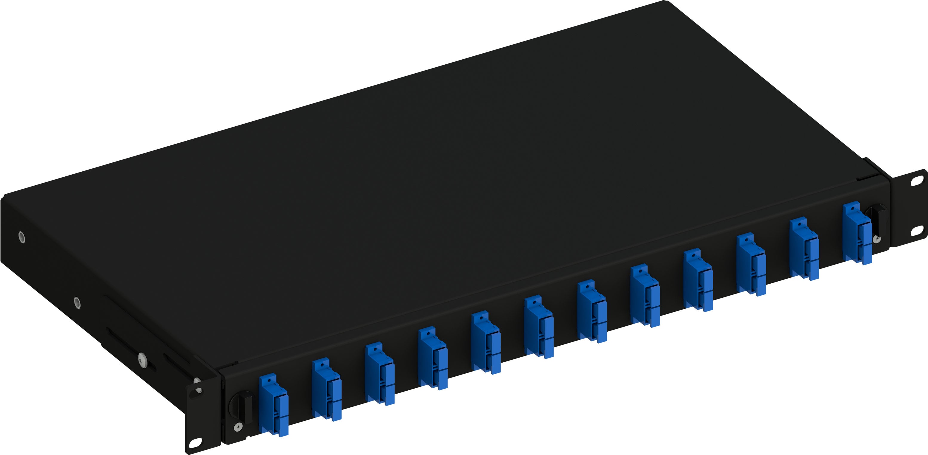 Cassetto Ottico 19'' Scorrevole con 12 Bussole SC Duplex Monomodale Nero - Techly Professional ILWL SB-12SCDSB