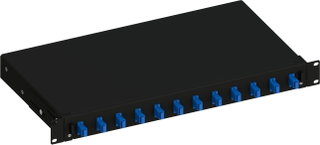 Cassetto Ottico 19'' 1HE Scorrevole 12 Bussole SC Simplex Monomodale Nero - Techly Professional ILWL SB-12SCSSB