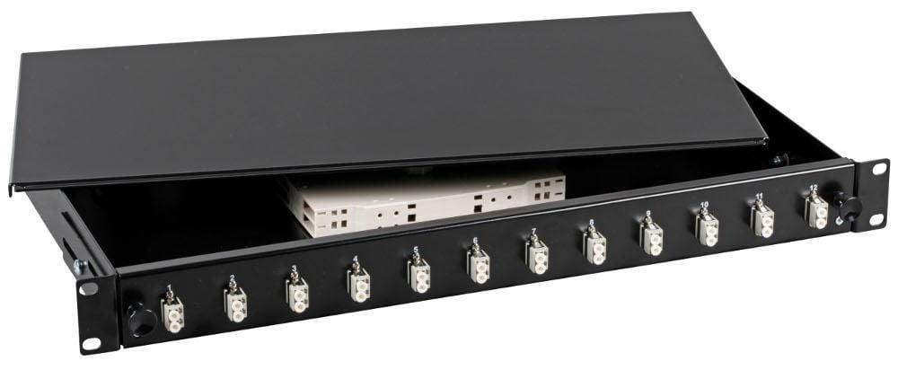 Cassetto Ottico 19'' con 12 bussole LC Duplex Multimodale OM2 Nero - ILWL SB-DT-12LCDM