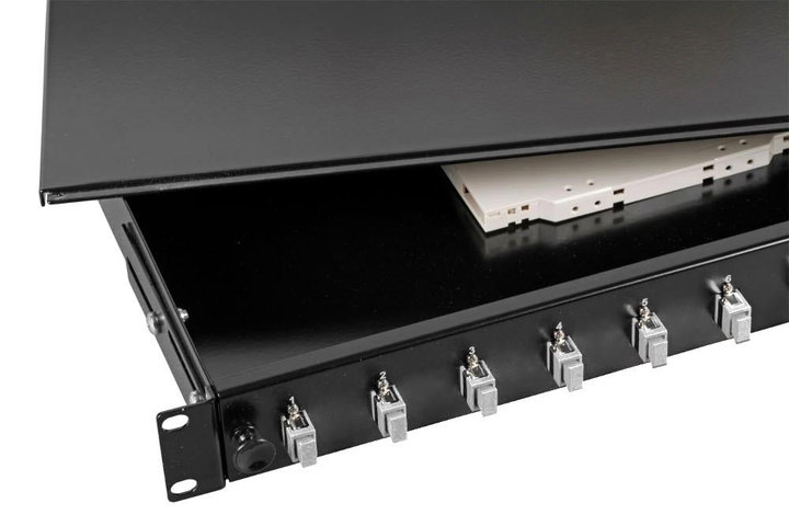 Cassetto ottico 19" 1HE 12 bussole SC Simplex multimodale nero - OEM ILWL SB-DT-12SCSM