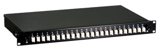 Cassetto Ottico 19" 1HE 24 bussole LC Duplex Multimodale OM2 Nero - OEM ILWL SB-DT-24LCDM