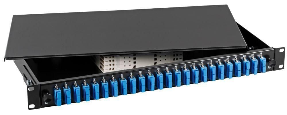 Cassetto Ottico 19'' con 24 bussole SC Duplex Monomodale Nero - ILWL SB-DT-24SCDS