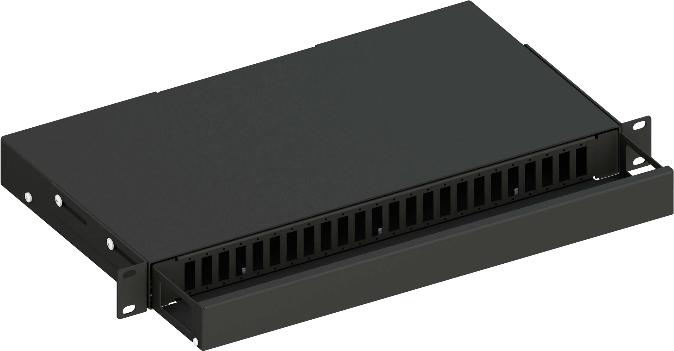 Cassetto Ottico 19'' Scorrevole con Piastra Frontale per 24 Bussole SC Duplex, Nero - Techly Professional ILWL SBE-24SCDB