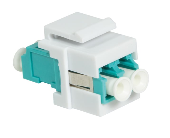 Giunto Fibra LWL LC Duplex Multimodale per Keystone Acqua e Bianco - Logilink ILWL-KEY-LCDM