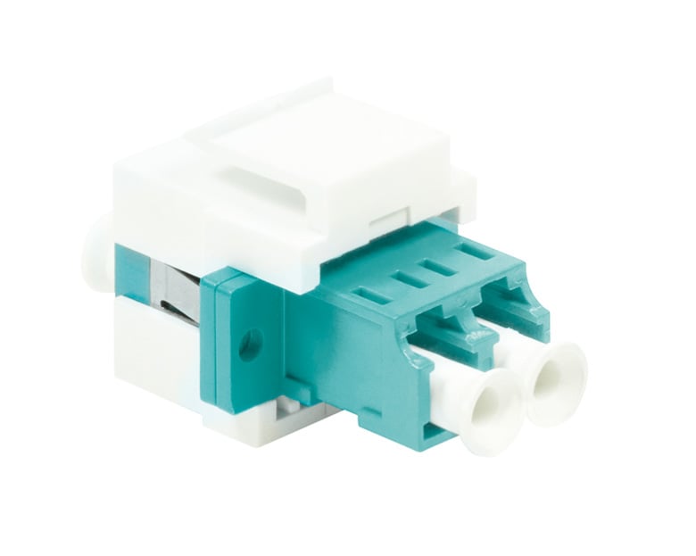 Giunto Fibra LWL LC Duplex Multimodale per Keystone Acqua e Bianco - Logilink ILWL-KEY-LCDM