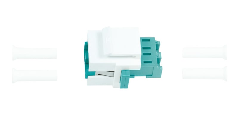 Giunto Fibra LWL LC Duplex Multimodale per Keystone Acqua e Bianco - Logilink ILWL-KEY-LCDM