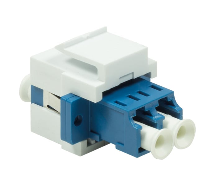 Giunto Fibra LC Duplex Monomodale per Keystone Blu e Bianco - Logilink ILWL-KEY-LCDS
