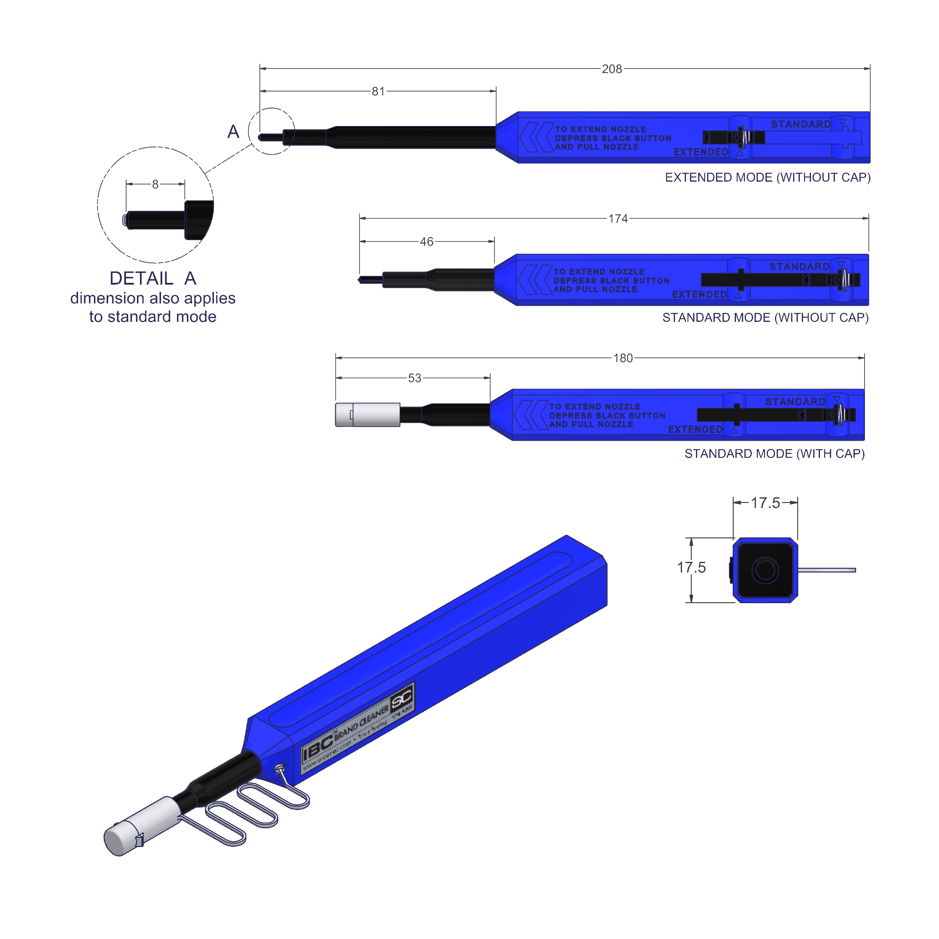 Penna di Pulizia per Connettori 2,5 mm SC, FC, ST, E2000 PC/APC - ILWL-TOOL-CLEAN11