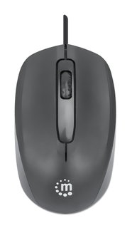 Mouse Ottico USB 1000 Dpi Nero, Confort II - Manhattan IM 1000-U-BK