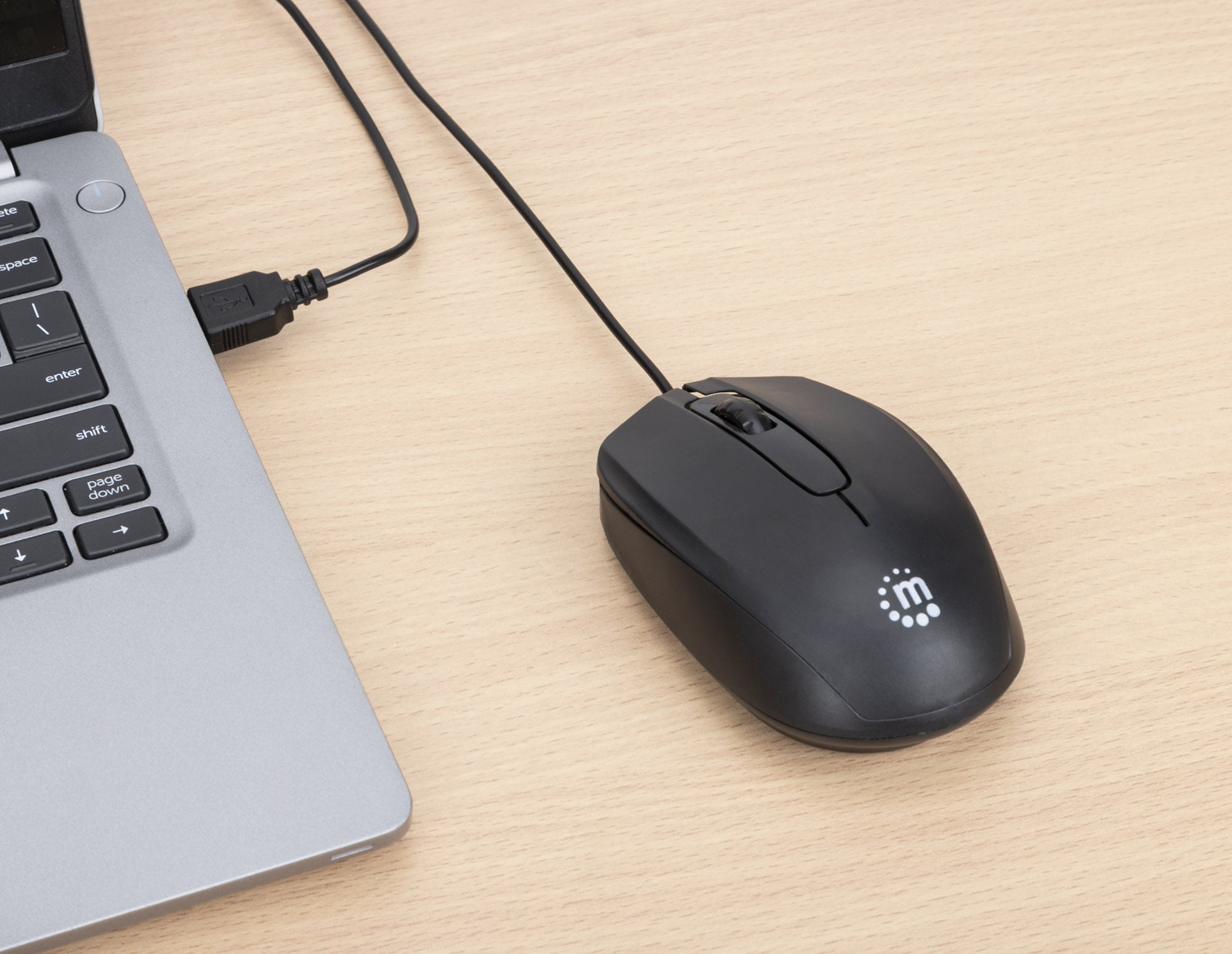 Mouse Ottico USB 1000 Dpi Nero, Confort II - Manhattan IM 1000-U-BK