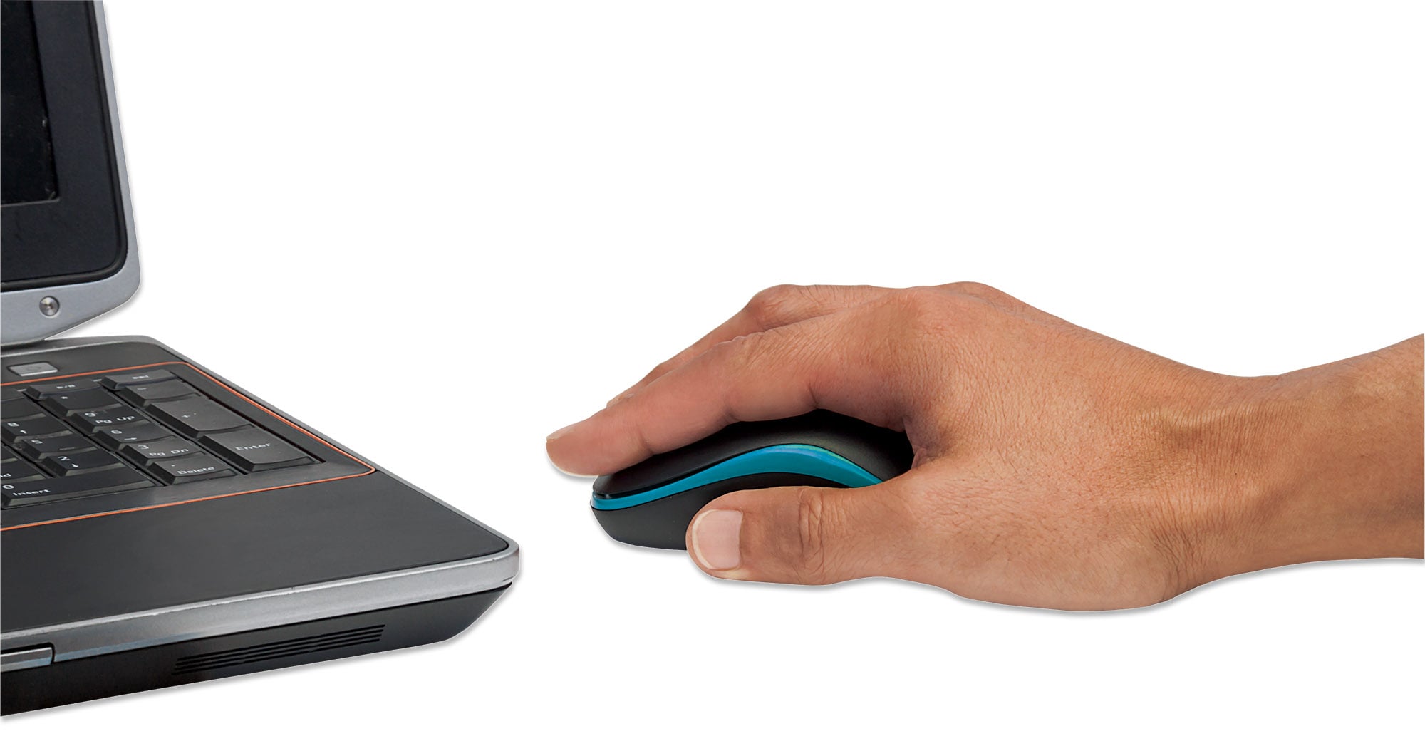 Mouse Ottico Wireless con Micro Ricevitore USB 1000 Dpi Nero/Azzurro - Manhattan IM 1000-WL-BBL