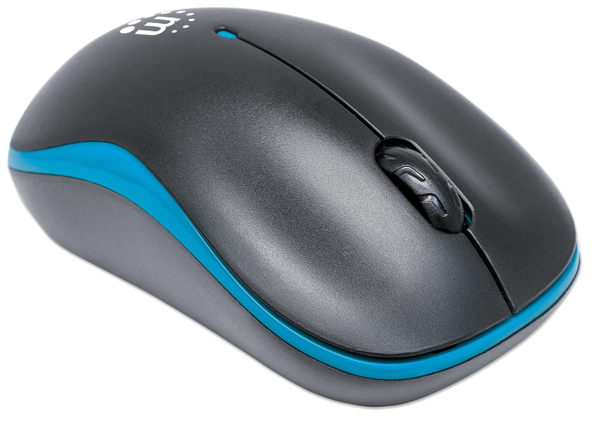 Mouse Ottico Wireless con Micro Ricevitore USB 1000 Dpi Nero/Azzurro - Manhattan IM 1000-WL-BBL