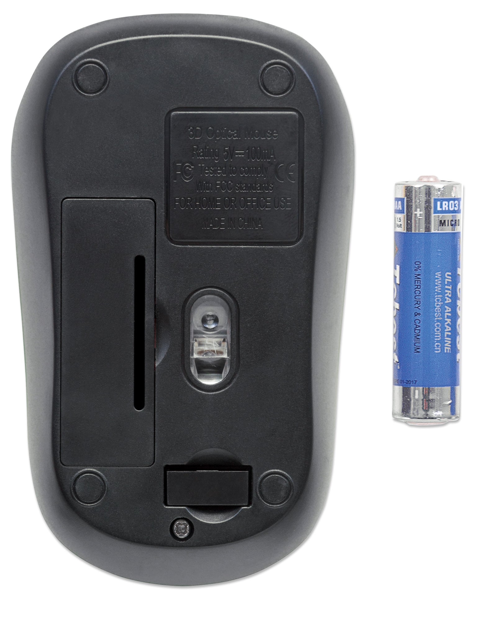 Mouse Ottico Wireless con Micro Ricevitore USB 1000 Dpi Nero/Azzurro - Manhattan IM 1000-WL-BBL