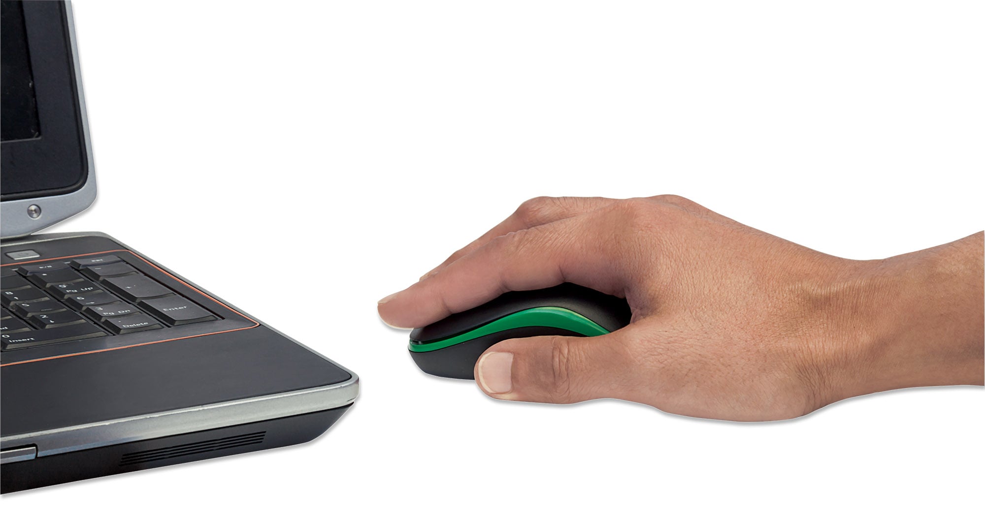 Mouse Ottico Wireless con Micro Ricevitore USB 1000 Dpi Nero/Verde - Manhattan IM 1000-WL-BGR