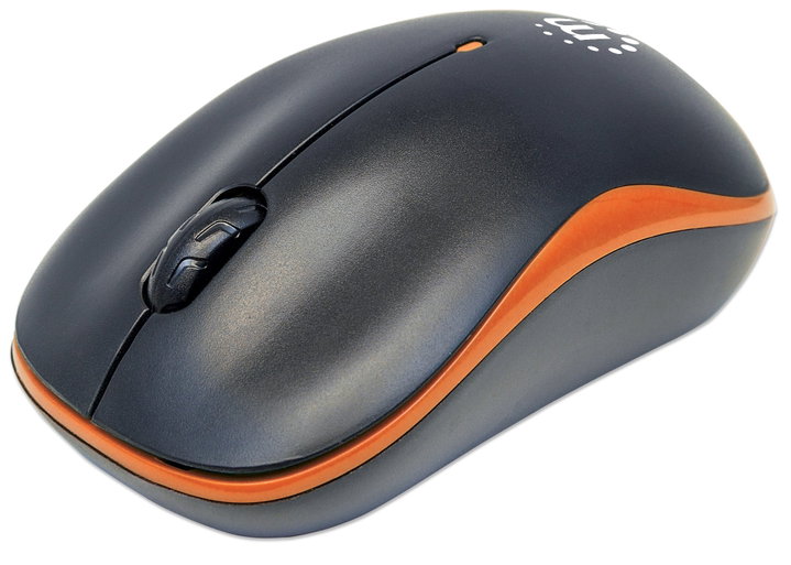 Mouse Wi-Fi Wireless 1000 Dpi Black/Orange - Manhattan IM 1000 -WL-BOR