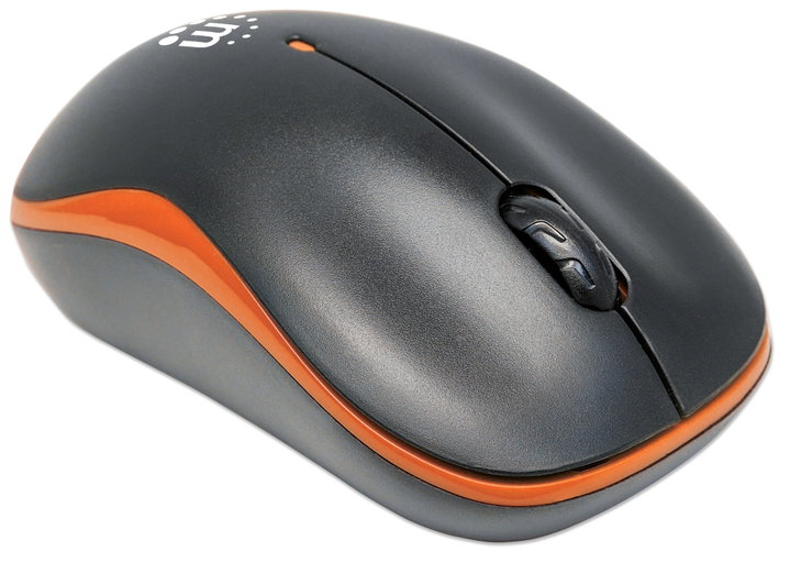 Mouse Wi-Fi Wireless 1000 Dpi Black/Orange - Manhattan IM 1000 -WL-BOR