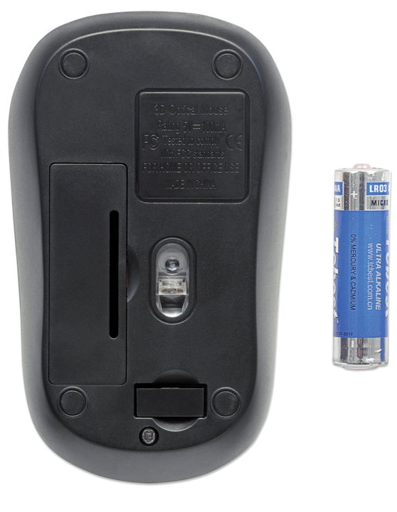 Mouse Wi-Fi Wireless 1000 Dpi Black/Orange - Manhattan IM 1000 -WL-BOR