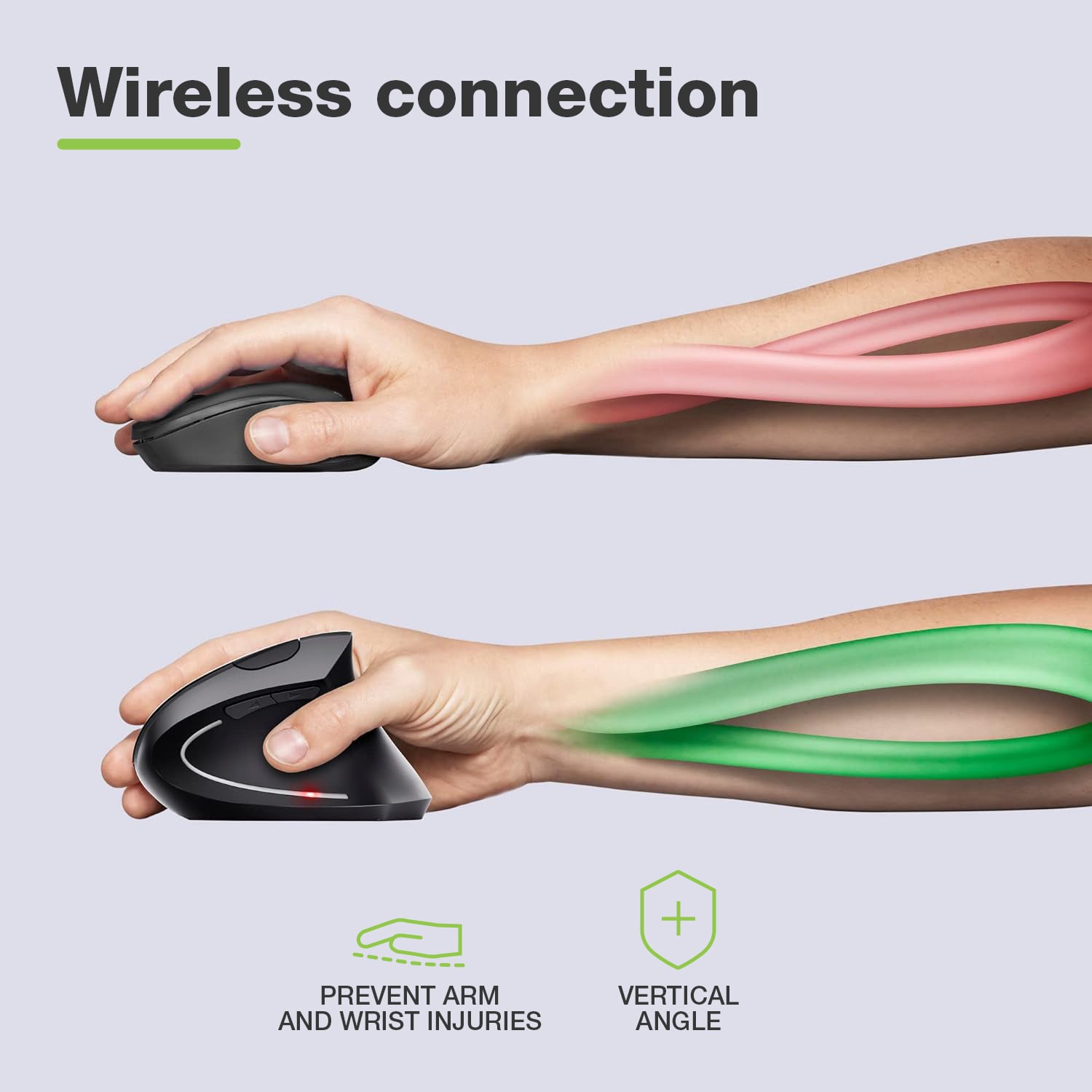 Mouse Verticale Ottico Wireless 1600 Dpi Ergonomico - Techly IM 1200-VM-B