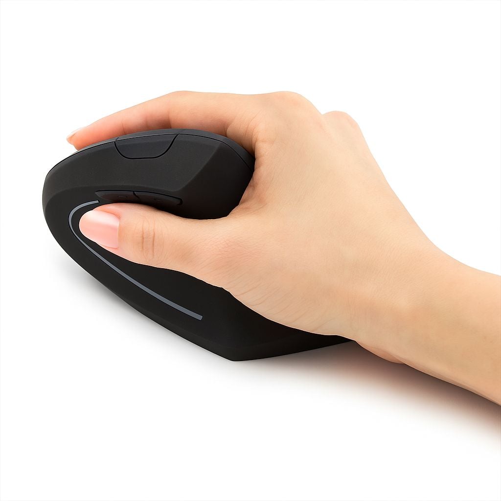 Mouse Verticale Ottico Wireless 1600 Dpi Ergonomico - Techly IM 1200-VM-B