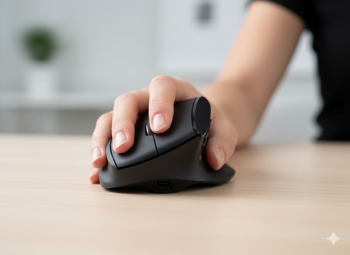 Mouse Ergonomico RGB Wireless + USB 2.4G Nero - Techly IM 1300-VM-RGB