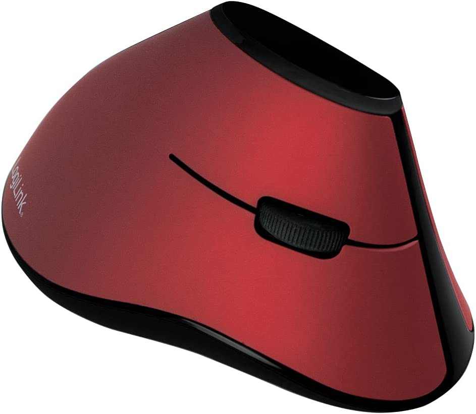 Mouse Verticale Ottico Ergonomico Wireless 1200dpi Rosso - Logilink IM 159-WL-VER