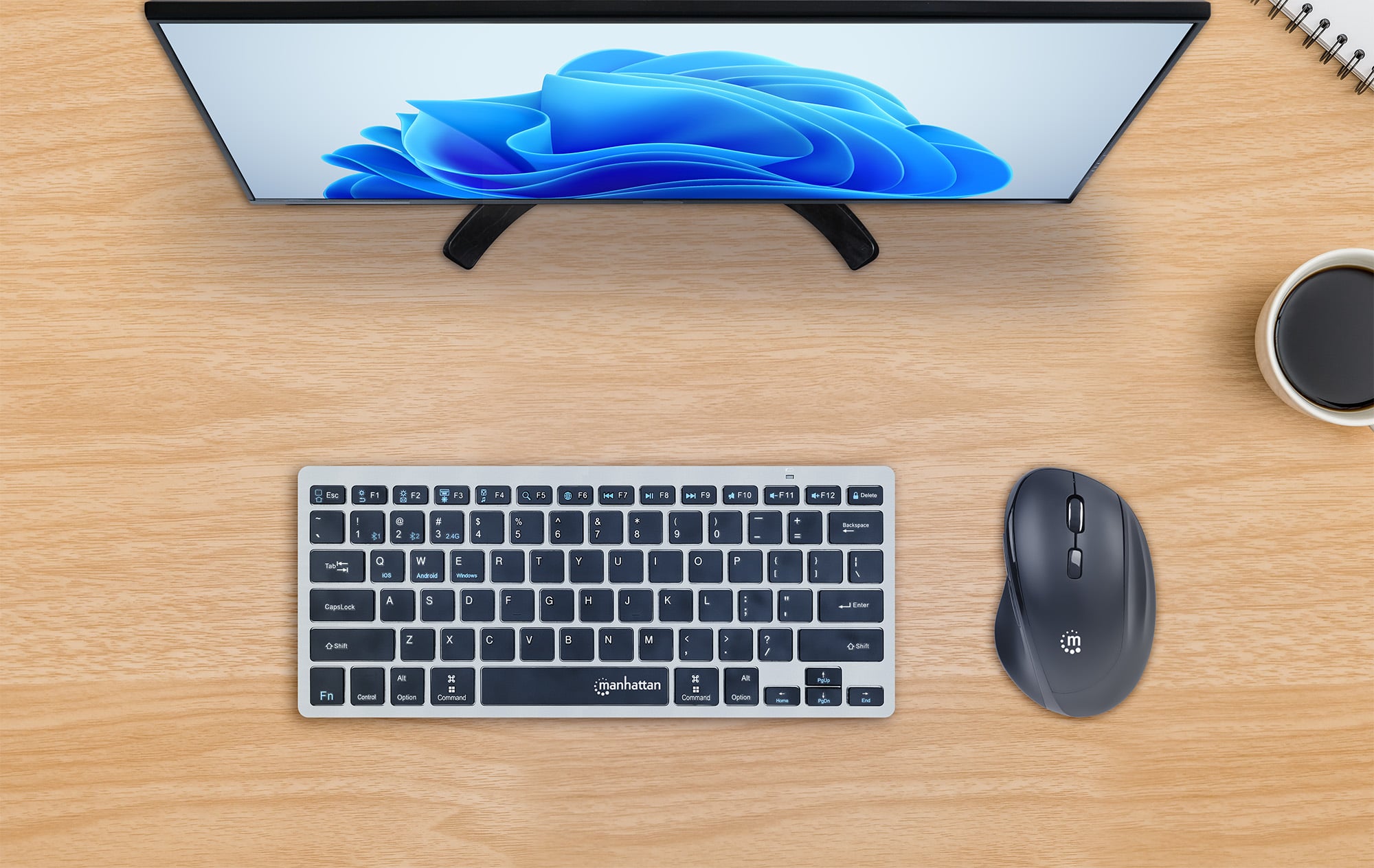 Mouse ergonomico wireless con ricevitore USB 2 in 1 - Manhattan IM 1600-WL-ERGO-UC