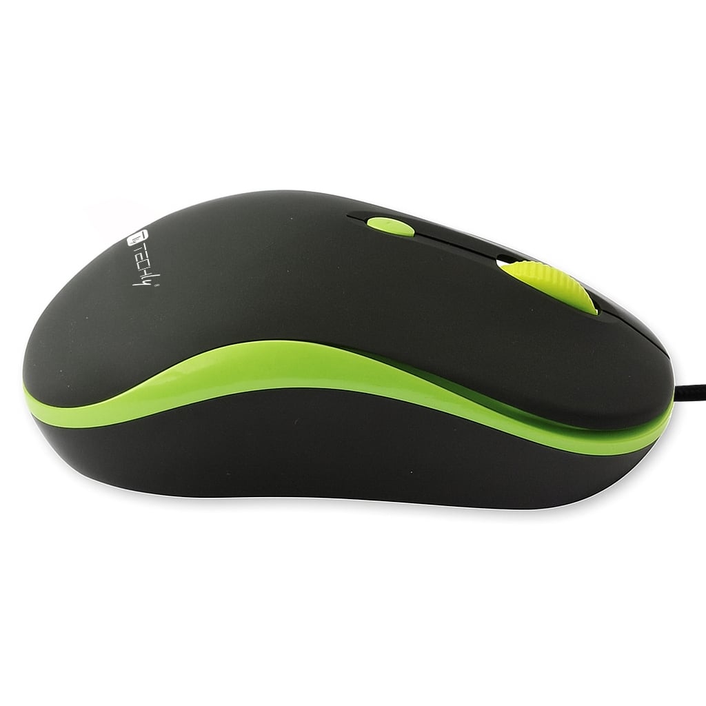 Mouse Ottico USB 1600 Dpi Nero/Verde - Techly IM 1600-WT-BG