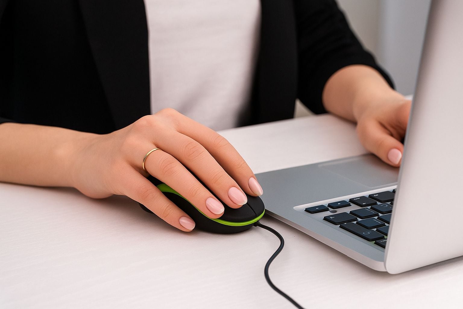 Mouse Ottico USB 1600 Dpi Nero/Verde - Techly IM 1600-WT-BG