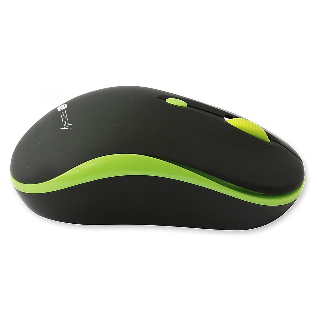 Mouse Ottico Wireless 1600 Dpi Nero/Verde - Techly IM 1600-WT-BGW