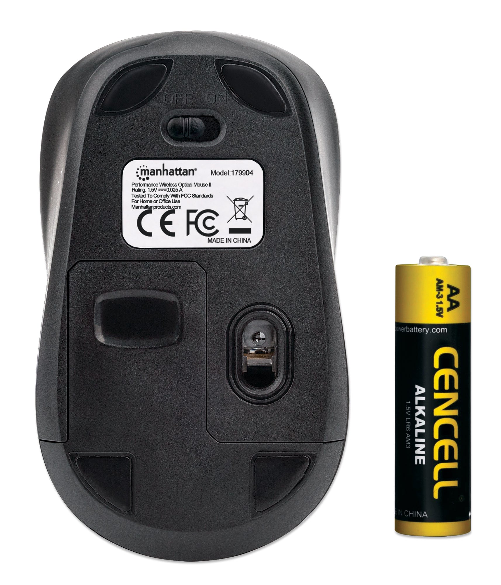 Mouse Ottico Wireless 1600 Dpi Nero, Performance II - Manhattan IM 179-WL-B
