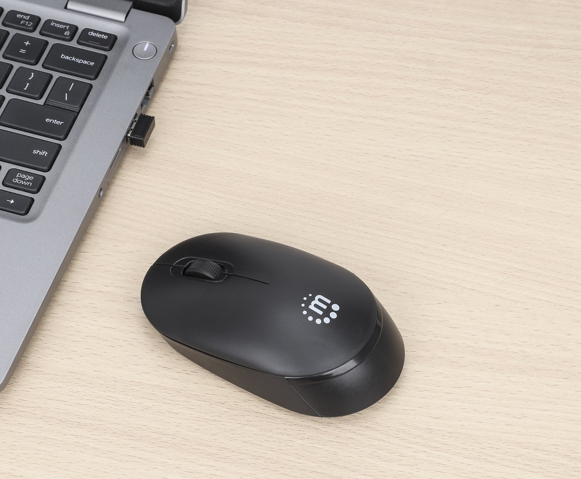 Mouse Ottico Wireless USB 1000 Dpi Nero, Performance III - Manhattan IM 190-1200WBK