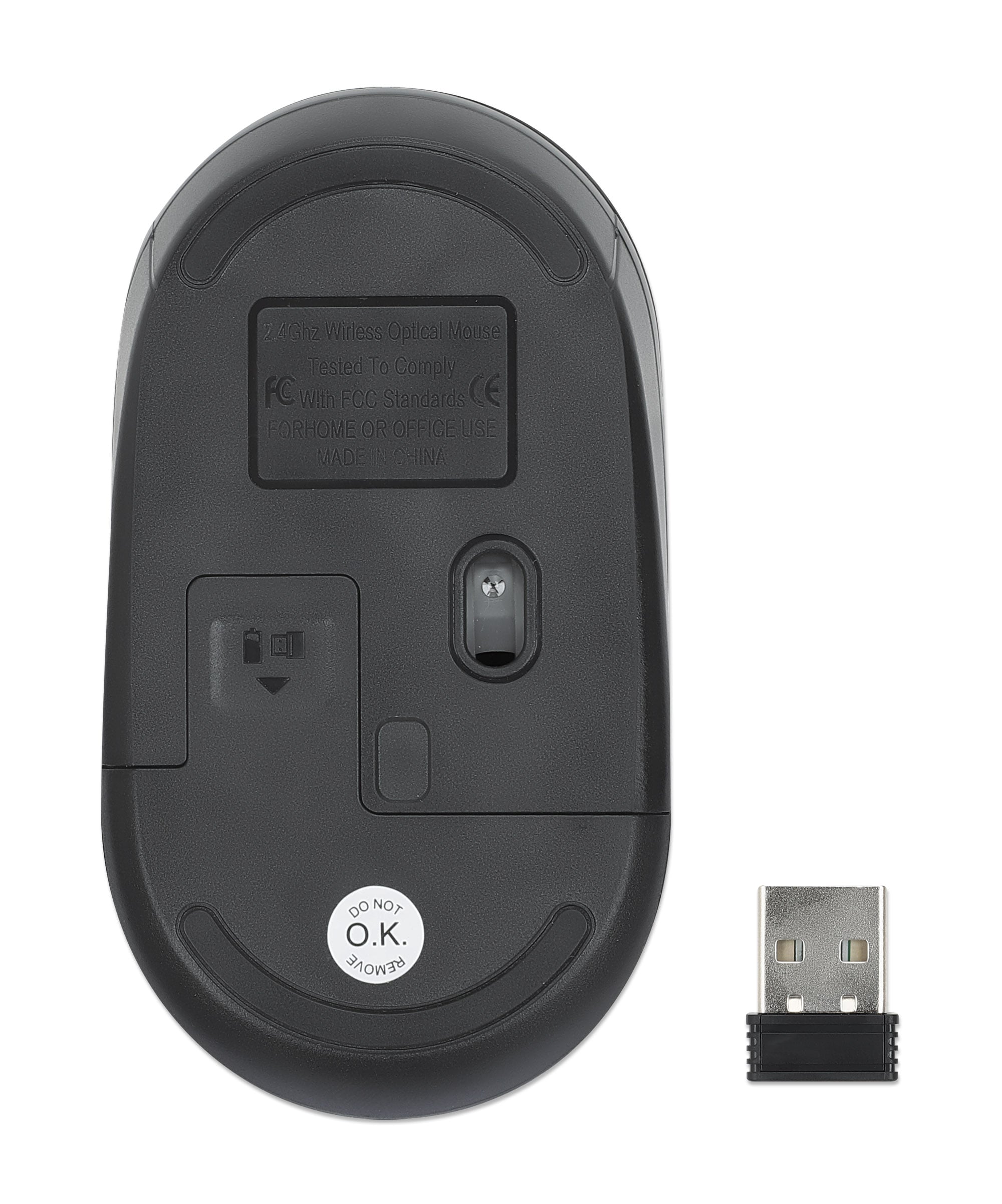 Mouse Ottico Wireless USB 1000 Dpi Nero, Performance III - Manhattan IM 190-1200WBK