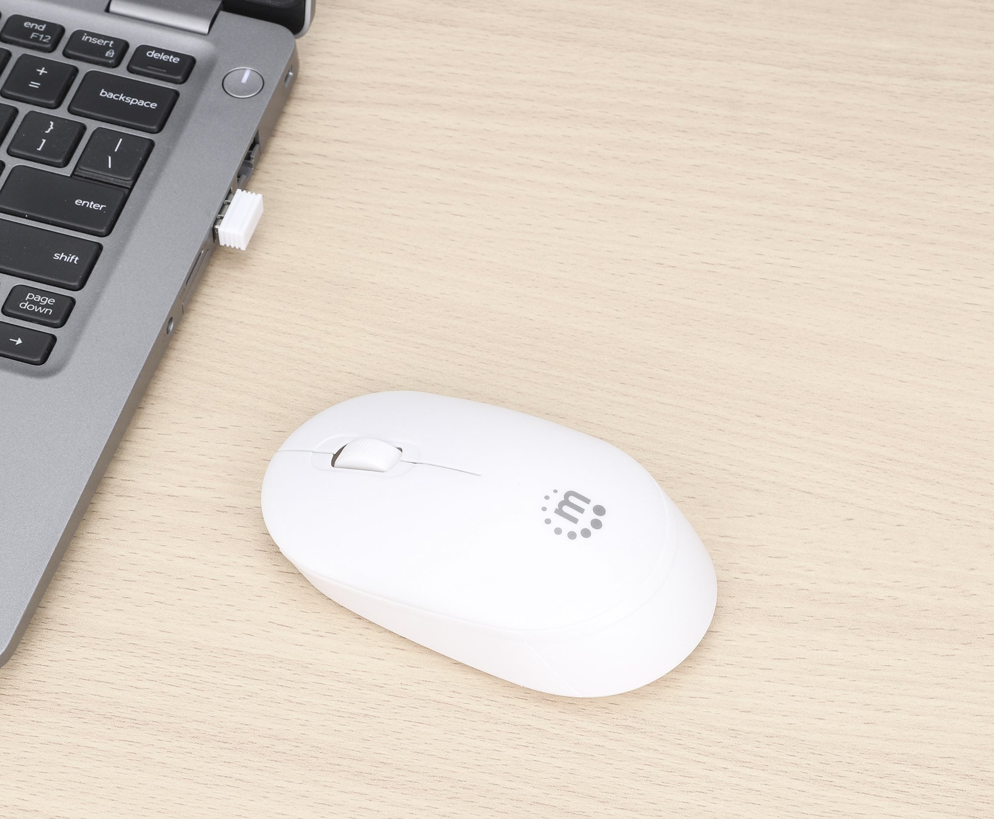 Mouse Ottico Wireless USB 1000 Dpi Bianco, Performance III - Manhattan IM 190-1200WWH