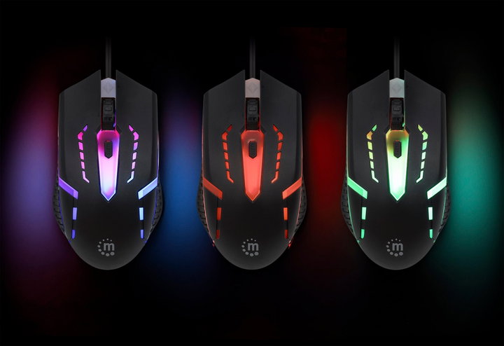Mouse Ottico USB Gaming 1500 Dpi LED RGB - Manhattan IM 190-1500-RGB