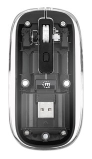Mouse Ottico Wireless 1600 Dpi con Micro Ricevitore USB Nero Trasparente - Manhattan IM 190-TRANSP-BK