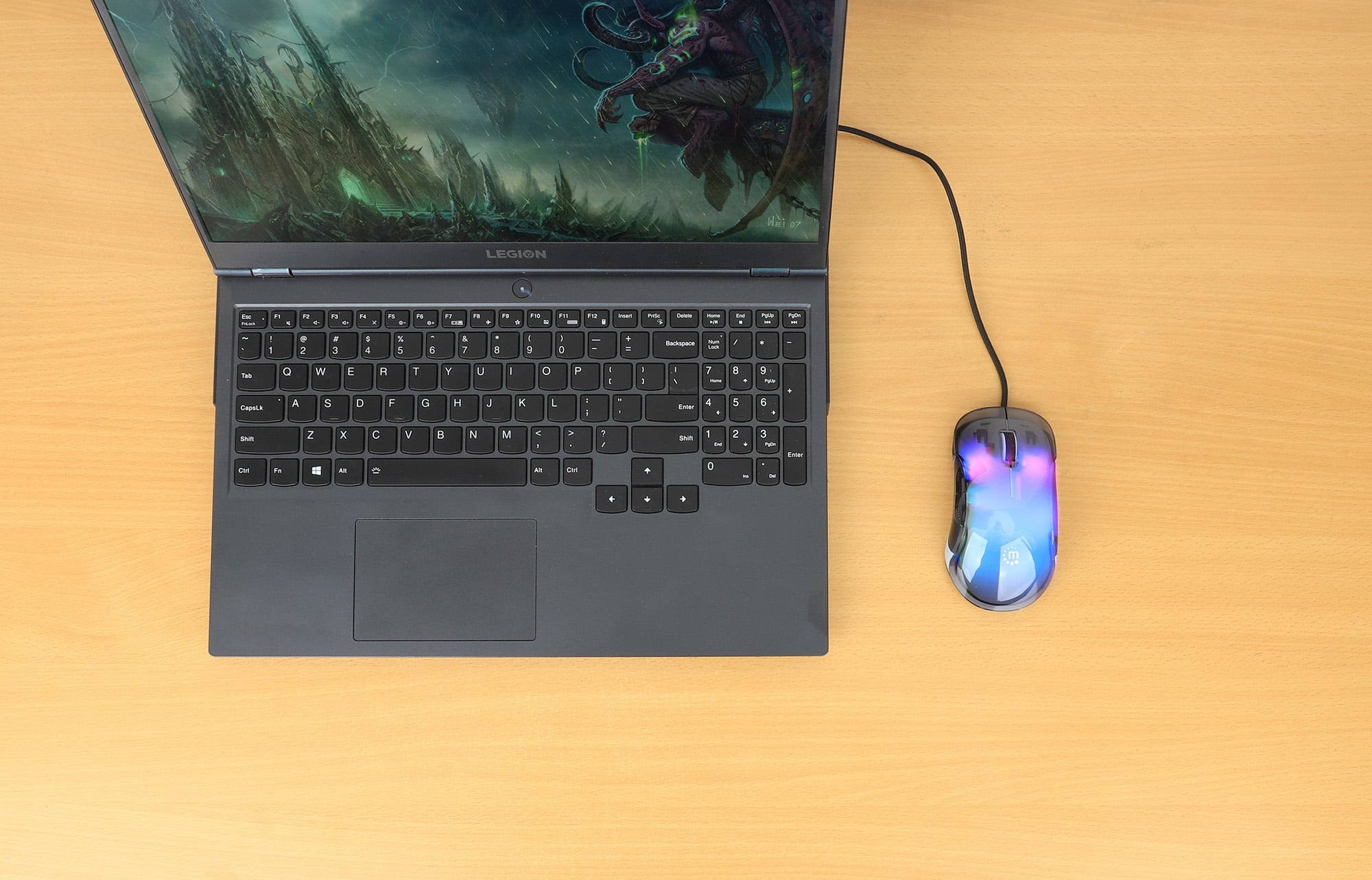 Mouse Ottico USB 12800 Dpi Retroilluminazione LED RGB - Manhattan IM 190-U-RGB
