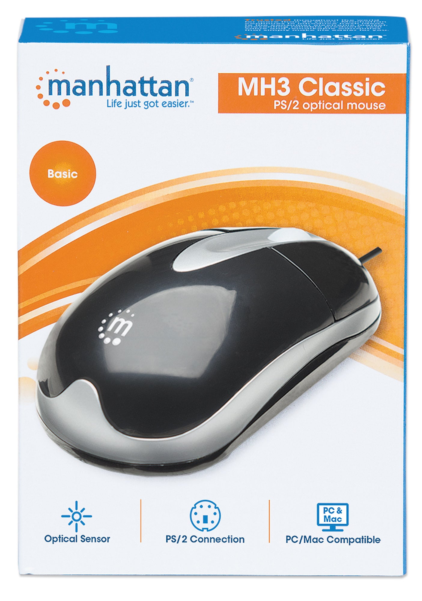 Mouse Ottico PS2 1000 Dpi Nero, MH3 - Manhattan IM 900-P-PS2