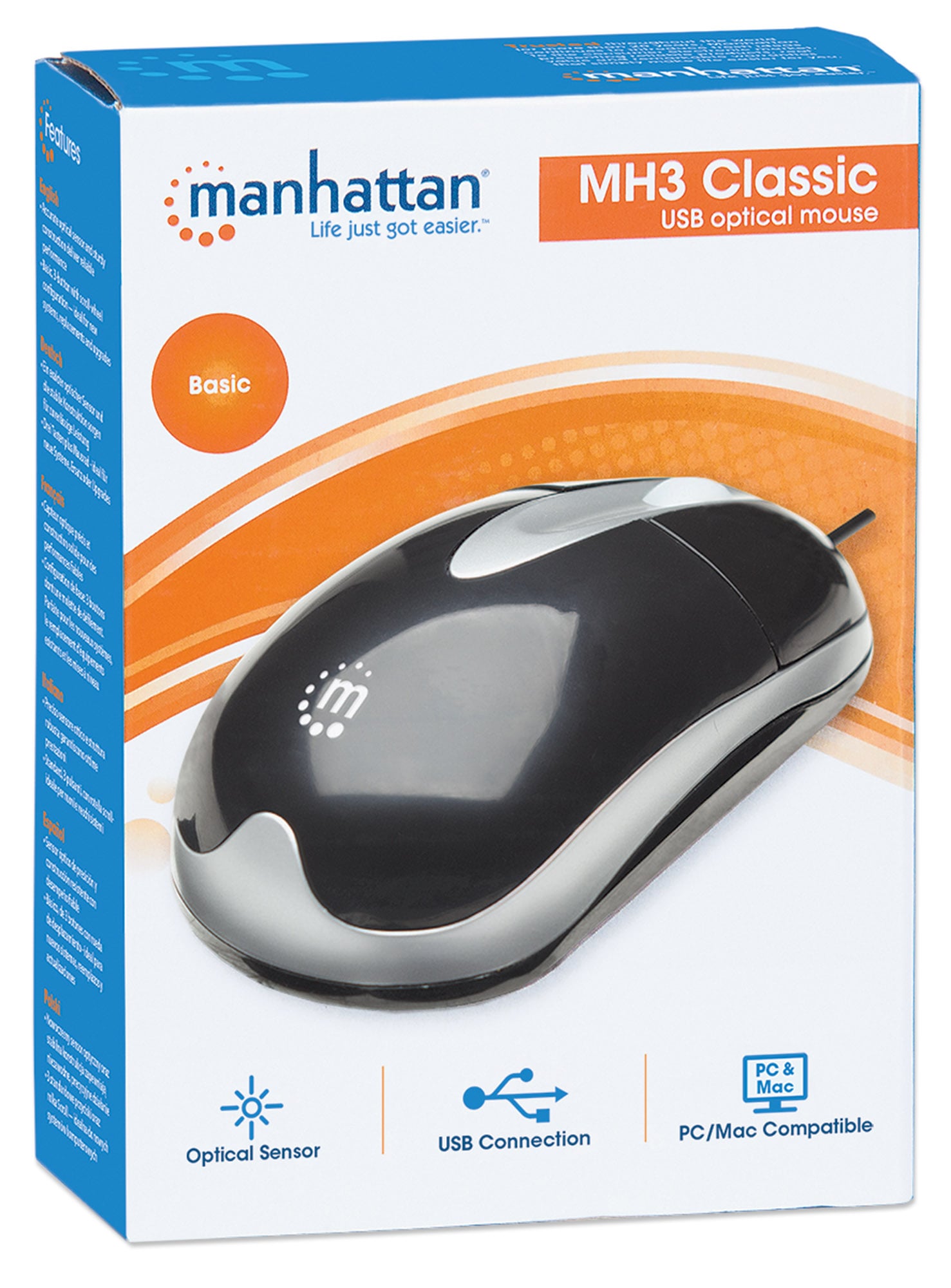 Mouse Ottico USB 1000 Dpi Nero - Manhattan IM 900-U-RT