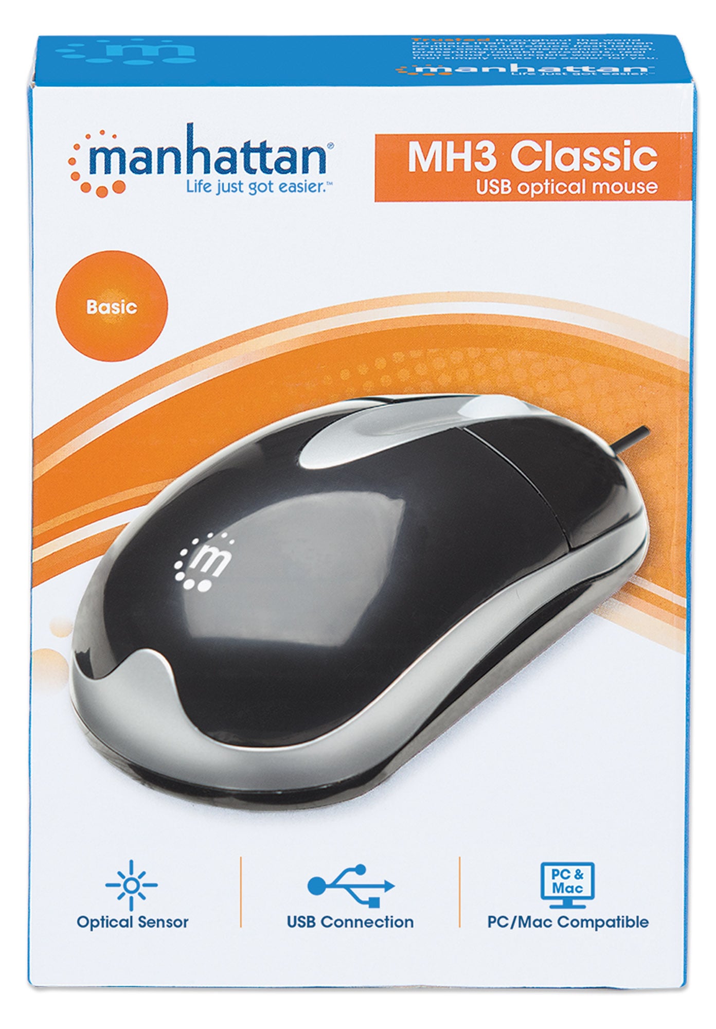 Mouse Ottico USB 1000 Dpi Nero - Manhattan IM 900-U-RT