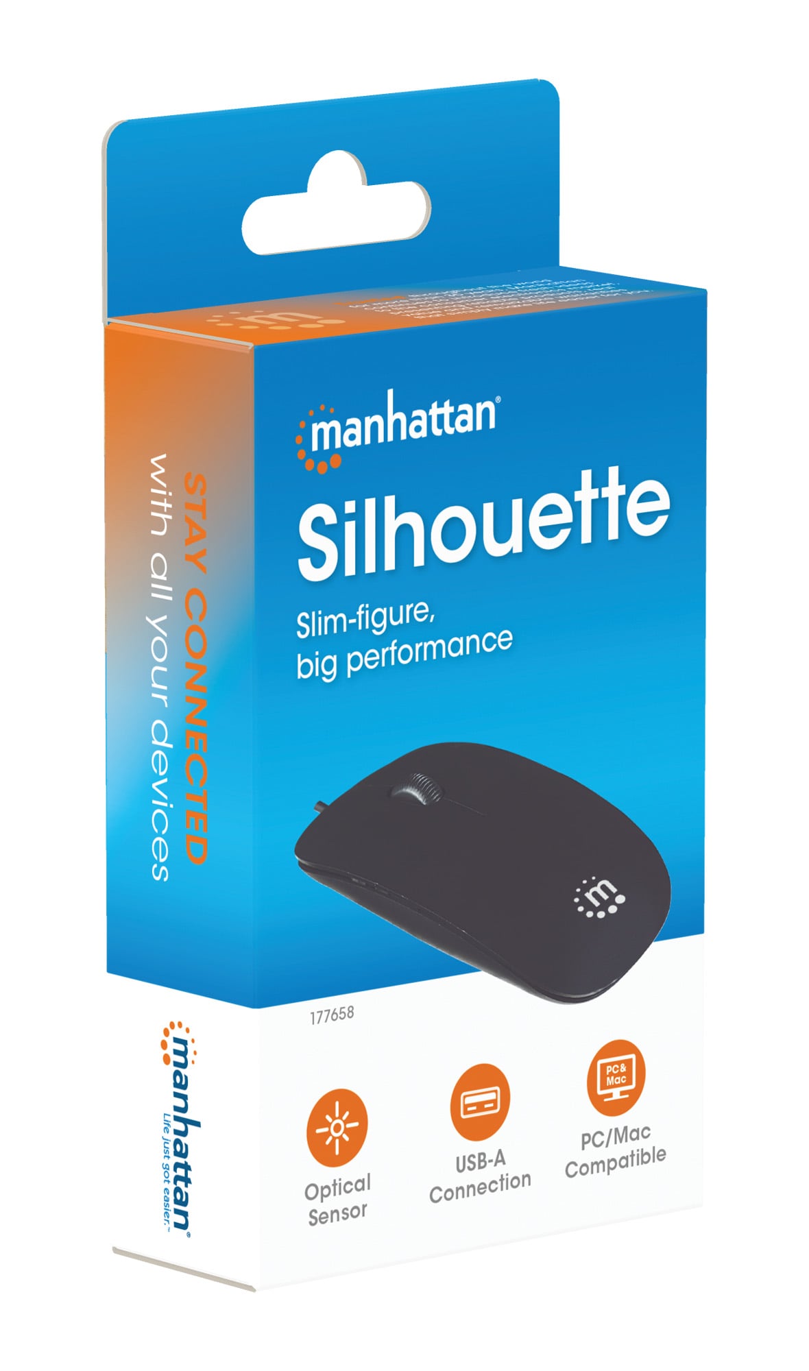 Mini Mouse Ottico USB Silhouette 1000 Dpi Nero - Manhattan IM 900-U-SLB