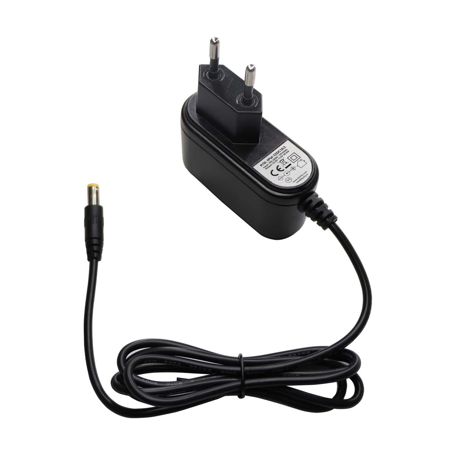Alimentatore Stabilizzato 12V 1500mA Plug 5.5 x 2.5 mm Nero - Techly IPW-12DC1A3