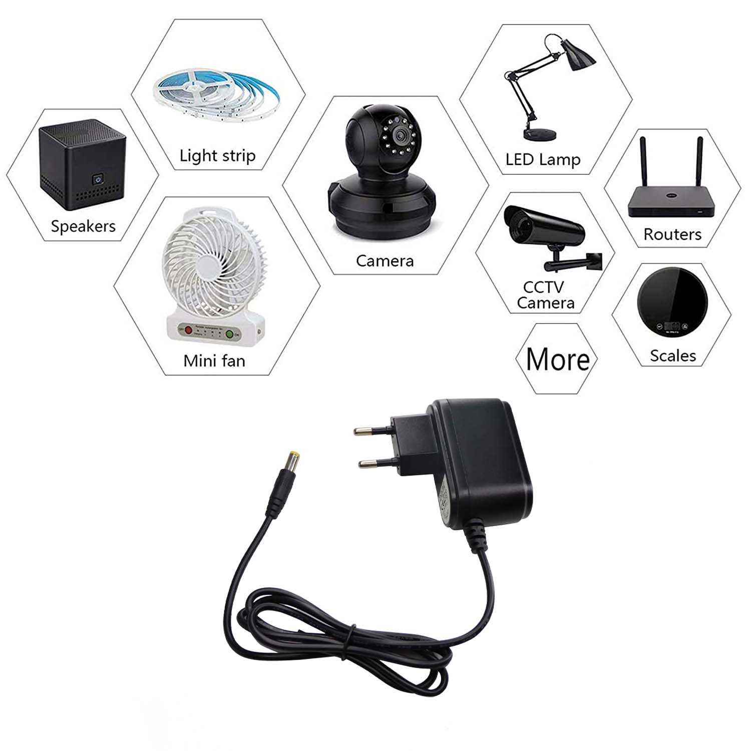 Alimentatore Stabilizzato 12V 1500mA Plug 5.5 x 2.5 mm Nero - Techly IPW-12DC1A3
